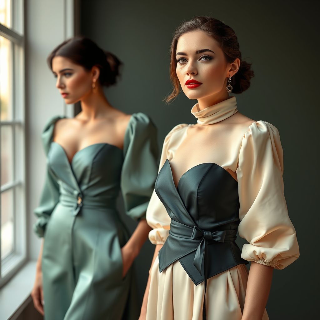 Une sélection raffinée de vêtements haute couture suspendus avec soin, illustrant la qualité et la diversité des créations Elsadroska.