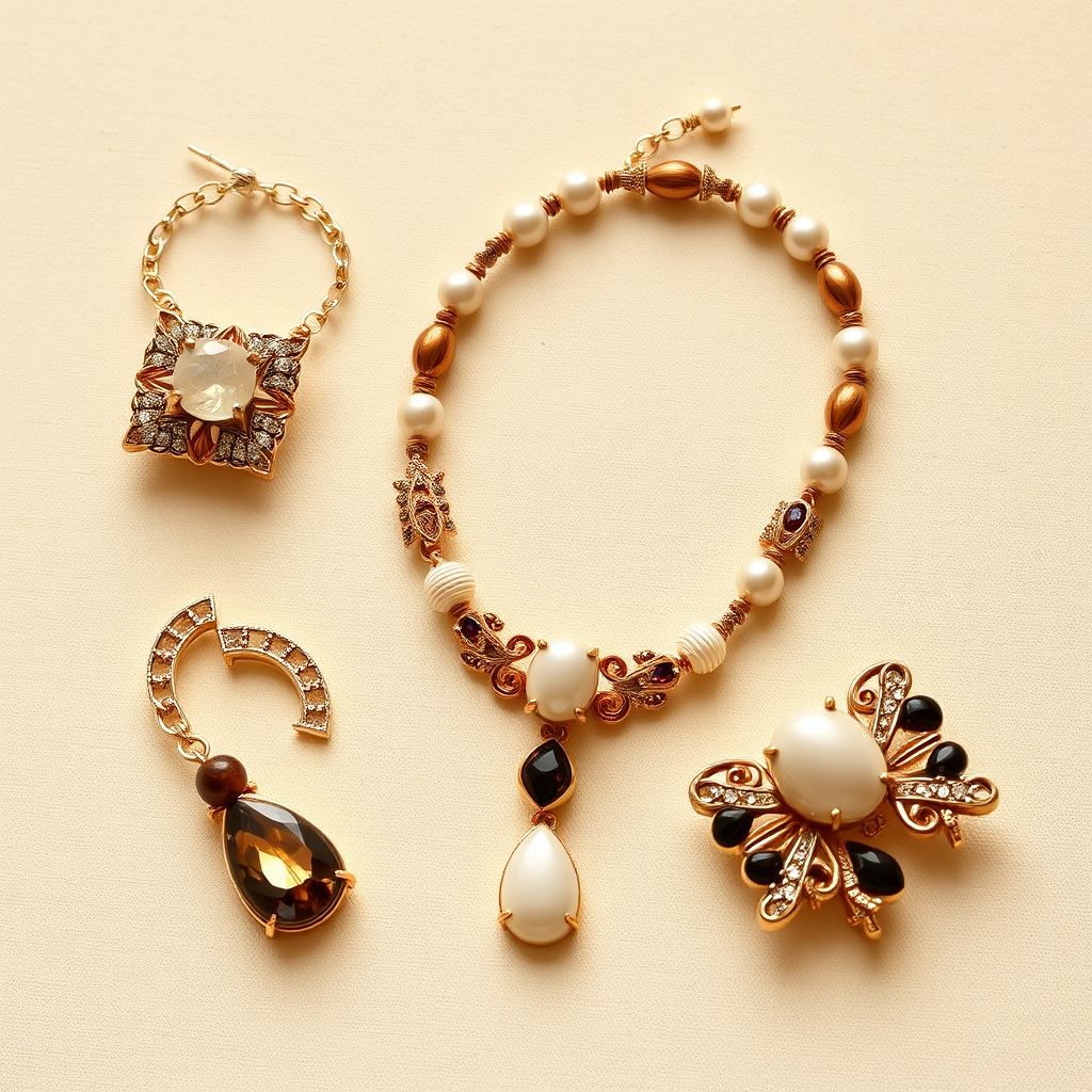 Une élégante sélection d'accessoires raffinés présentés sur un fond sobre, mettant en valeur les matériaux précieux et les finitions soignées. Chaque pièce est conçue pour sublimer votre tenue avec élégance et modernité.